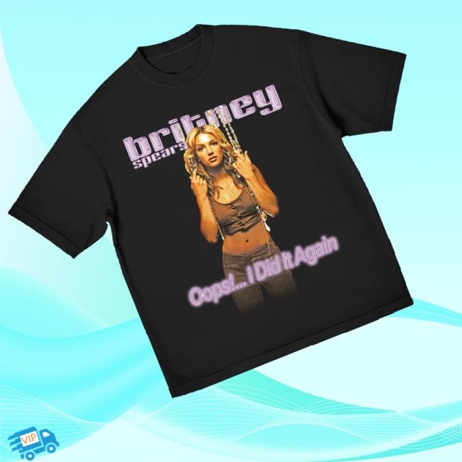 Official Britney Spears Merch Shop Store Oops!... I Did It Again Beaded Curtain Black Shirts - New Tee Print